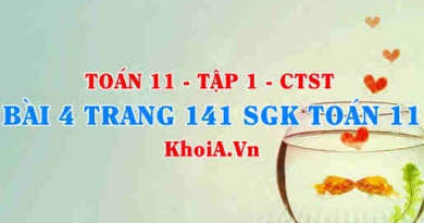 Bài 4 trang 141 SGK Toán 11 Tập 1 Chân trời sáng tạo